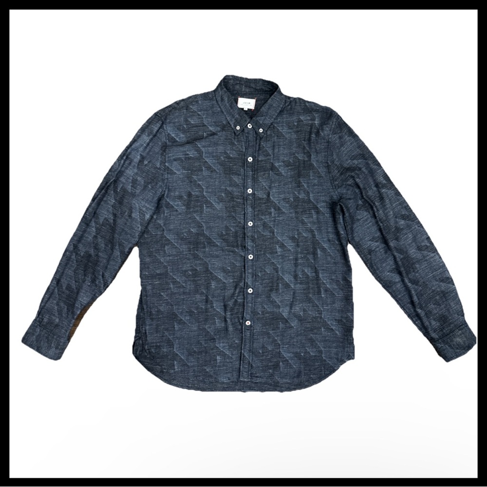 Joe’s Jeans Collection Heather Indigo Button Up Shirt Men's Sz XL  Linen Blend